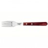 Fourchette rouge Jumbo 21,5 cm.Inox et technobois. X 12