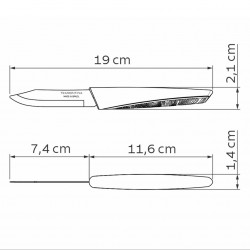 Couteau à légume Lyf 8cm. Plastique recyclé et inox.