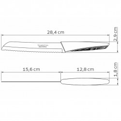 Couteau à pain Lyf 17cm. Plastique recyclé et inox.