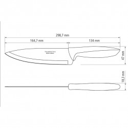 Couteau de chef Plenus 17cm. Inox et plastique.