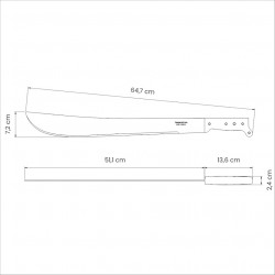 Machette lame 51 cm. Acier carbone et plastique.