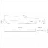 Machette lame 51 cm. Acier carbone et plastique.