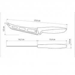 Couteau à fromage Plenus 14cm. Inox et plastique