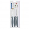 Couteaux de cuisine Plenus 3pcs. Inox et plastique.