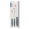 Couteaux de cuisine Plenus 3pcs. Inox et plastique.