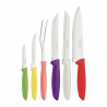 Couteaux de cuisine Plenus 6pcs. Inox et plastique.