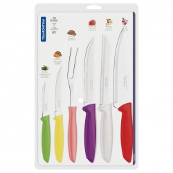 Couteaux de cuisine Plenus 6pcs. Inox et plastique.