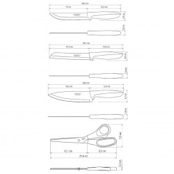 Couteaux de cuisine Plenus 8pcs. Inox et plastique.