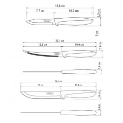 Bloc de couteaux Plenus 6pcs. Inox et plastique