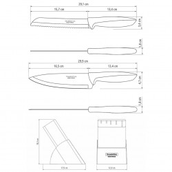 Bloc de couteaux Plenus 6pcs. Inox et plastique