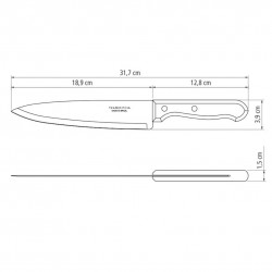 Couteau du chef Dynamic 20 cm. Inox et bois.