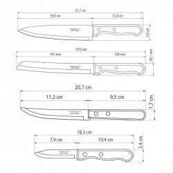 Couteaux de cuisine Dynamic 4pcs. Inox et bois