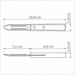 Économe Technobois 8cm. Inox et technobois .