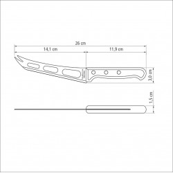 Couteau à fromage Technobois 14cm. Inox et technobois .